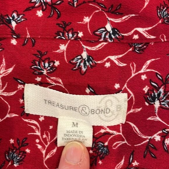Treasure &Bond floral print blouse red size medium - Picture 5 of 8